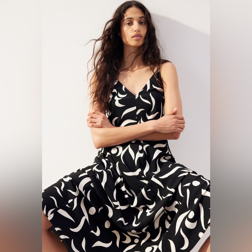 Elegant Black and White Women's Dress